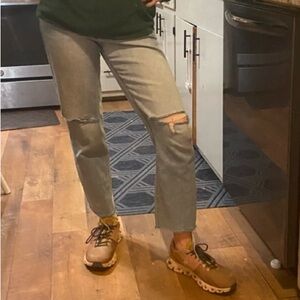 Women's Super-High Rise Distressed Slim Straight Jeans - Wild Fable™ Medium Wash